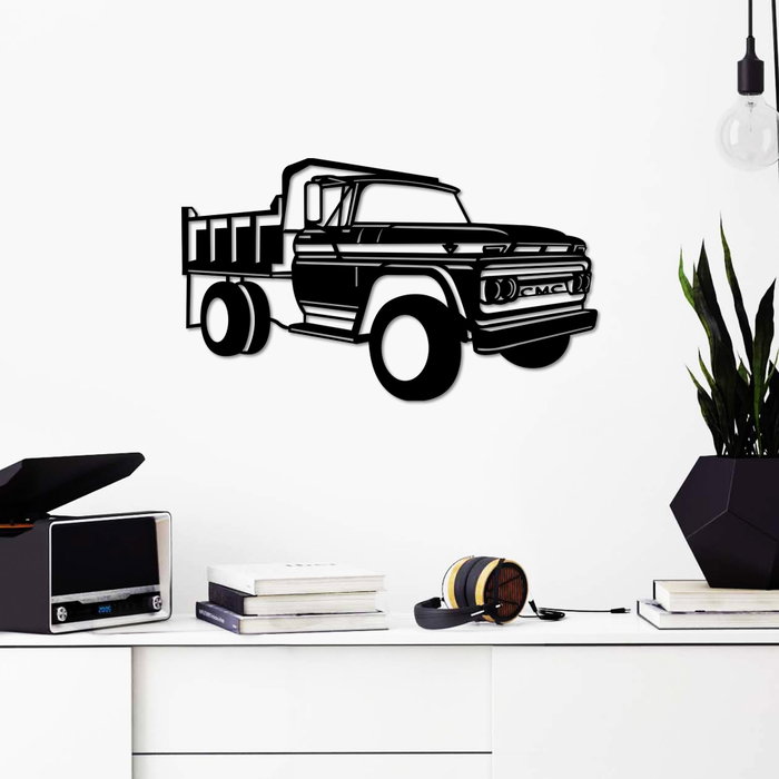 Wallity GMC Truck 1962 Accesorio de pared de metal Negro Wallity GMC Truck 1962 Accesorio de pared de metal Negro